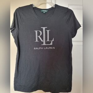 Lauren Ralph Lauren Black Short Sleeve Womens Tee